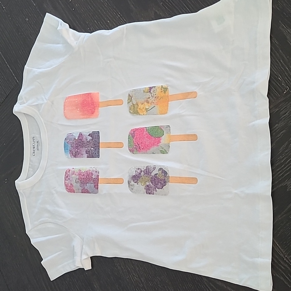 NWT J. Crew Crewcuts short-sleeve ice pop graphic T-shirt with sequins